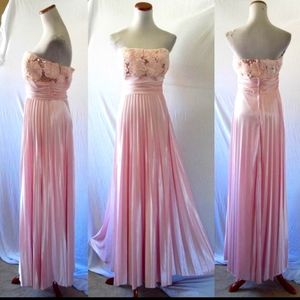 Speechless pink Strapless dress with Rosette Bust and pleats in the skirt